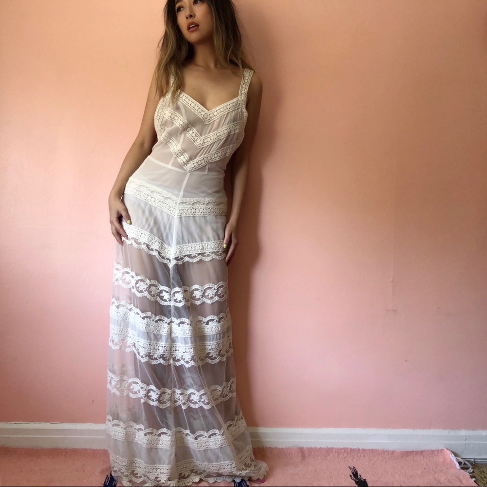 Tularosa Ivory Lace Maxi Dress